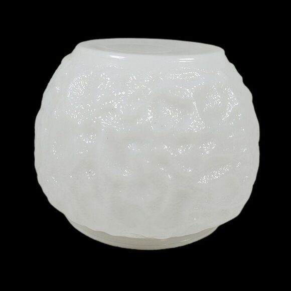 Vtg EO Brody Milk Glass Texture Crinkle Planter Light Cover Cleveland OH G108 5" - Picture 1 of 3